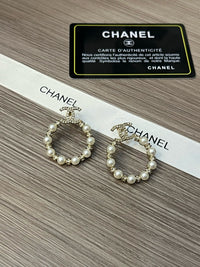 Pearl Crystal Hoop Earrings