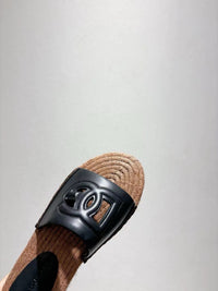 Nappa Leather Espadrille Sliders