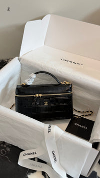 Crocodile Embossed Slim Vanity Case