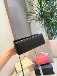 Mini Top Handle Flap Bag Lambskin
