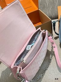 Monogram Denim Chain Bag