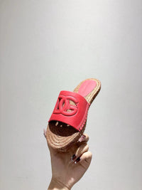 Nappa Leather Espadrille Sliders