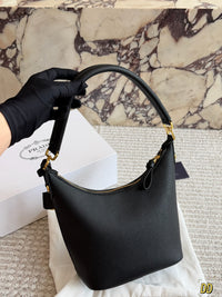 Logo Plaque Leather Shoulder Bag