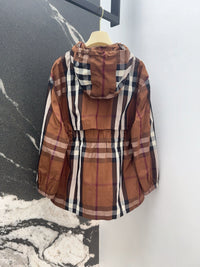 Hooded Check Nylon Jacket