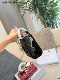 East-West Bag in Cannage Patent Calfskin