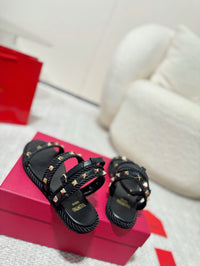 Garavani Rockstud Rope Flat Sandals
