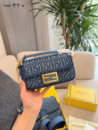 Denim Baguette Bag