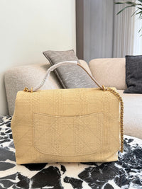 Braided Raffia Flap Bag