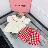 Gingham Shorts Set