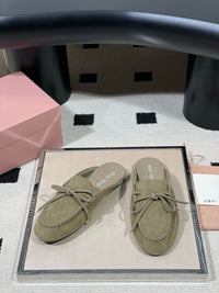 Suede Deck Mules