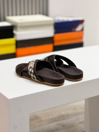 Vintage Check Cross Strap Slides