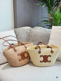 Triomphe Raffia Bucket Tote