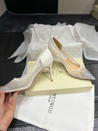 Love Embellished Mesh Pumps