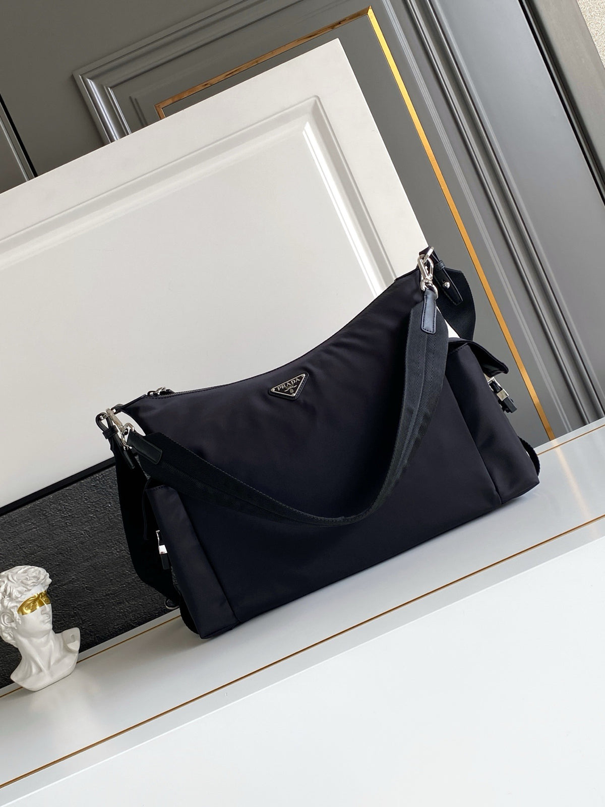 Explore Re-Nylon and Leather Shoulder Bag