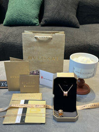 B.Zero1 Rose Gold Crystal Necklace