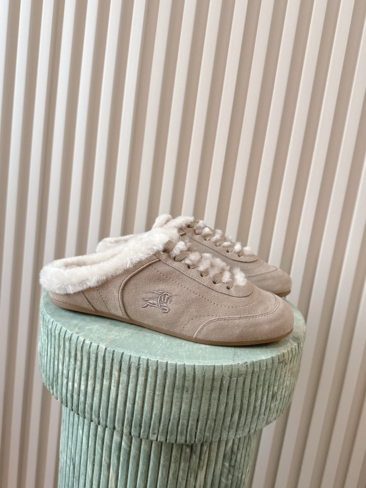 26S Shearling Knight Runner Mules