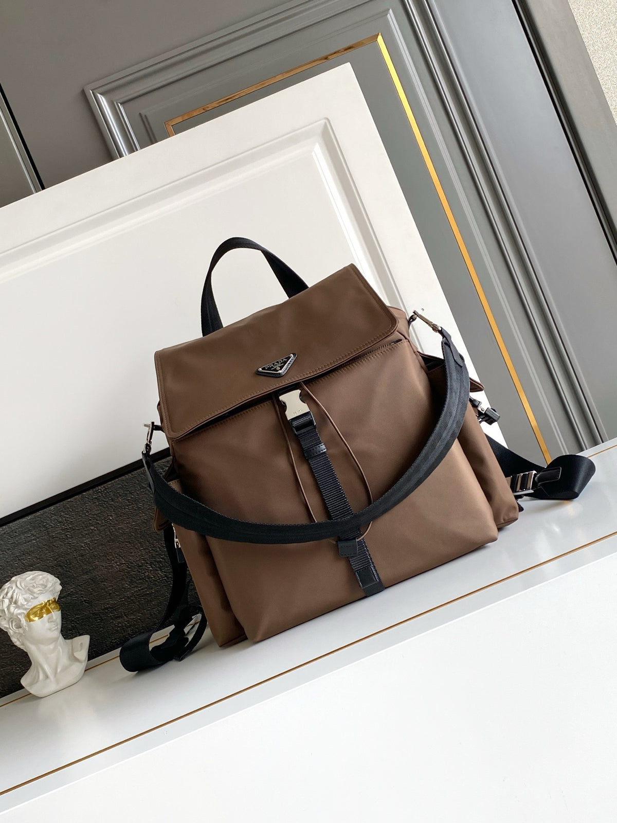 Explore Re-Nylon and Leather Backpack