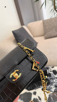 Croc Embossed Small Flap Bag