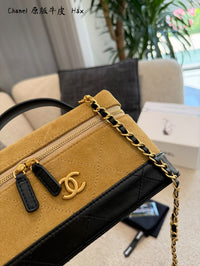 Suede Calfskin Vanity Bag