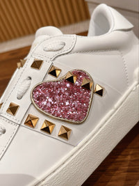 Garavani Rockstud Heart Leather Sneakers