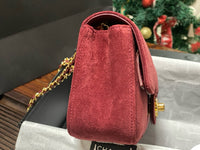 Suede Flap Bag