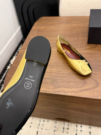 Two-Tone Leather Ballerina Flats