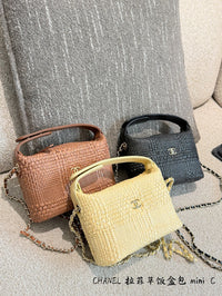 Mini Raffia Vanity Bag