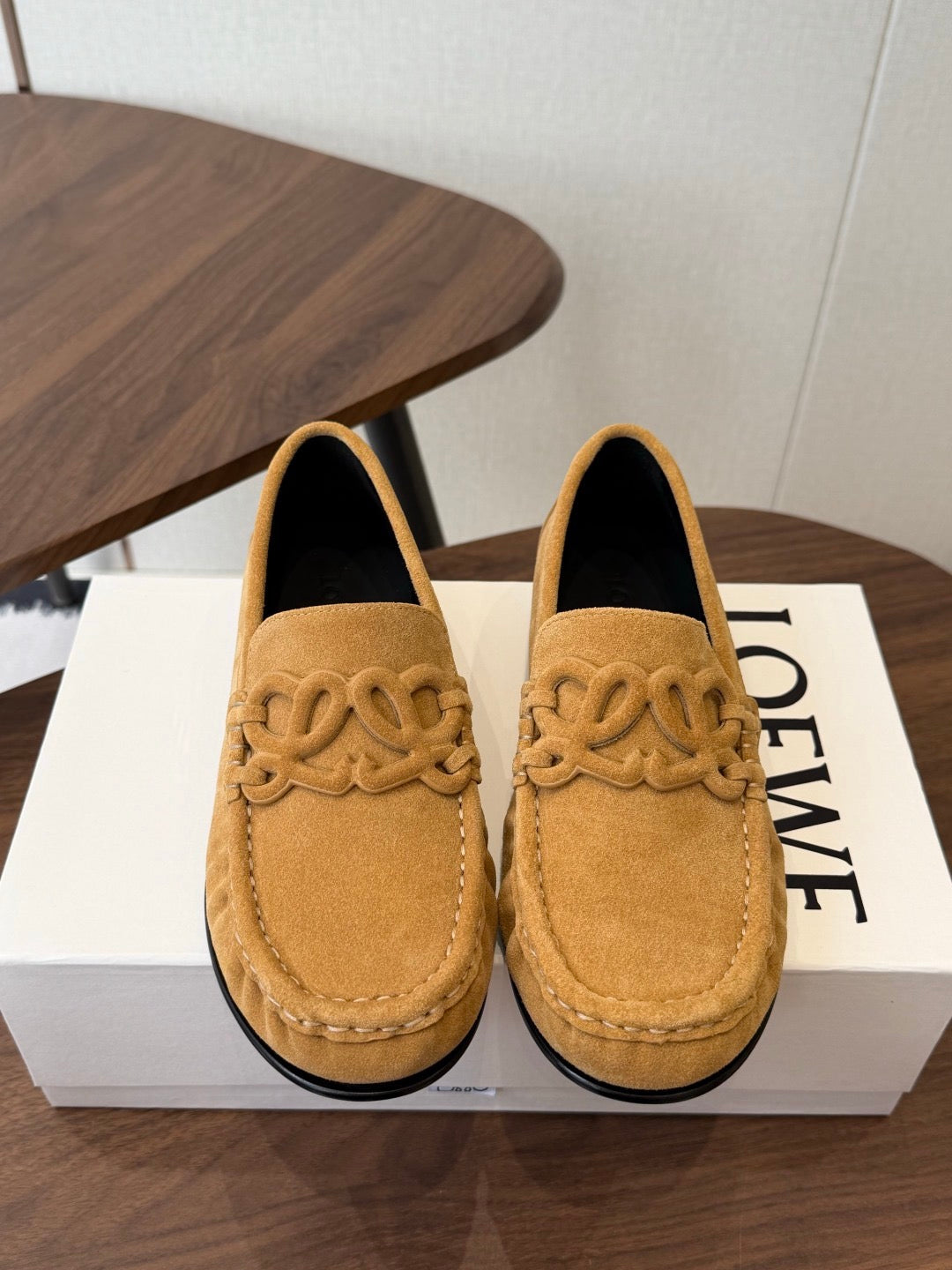 Double L Suede Loafers