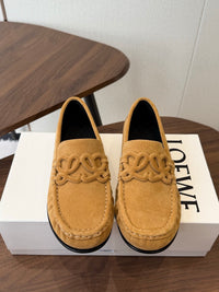 Double L Suede Loafers