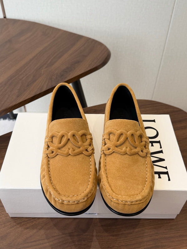 Double L Suede Loafers