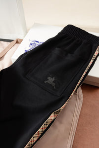 Check-Stripe Slim Sweatpants