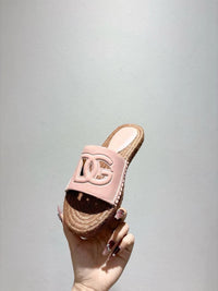 Nappa Leather Espadrille Sliders
