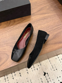 Two-Tone Leather Ballerina Flats
