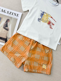 Knight Print Check Shorts Set