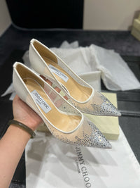 Love Embellished Mesh Pumps