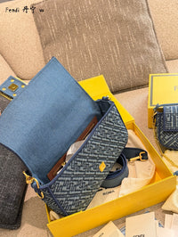 Denim Baguette Bag