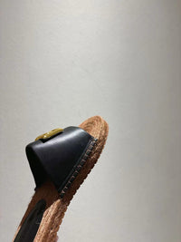 Nappa Leather Espadrille Sliders