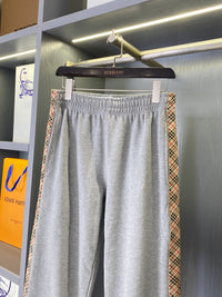 Check-Stripe Slim Sweatpants