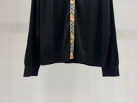 Check Trim Wool Cardigan