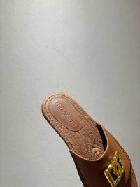 Nappa Leather Espadrille Sliders