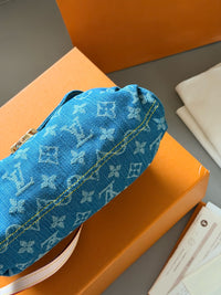 Monogram Denim Pleaty Bag