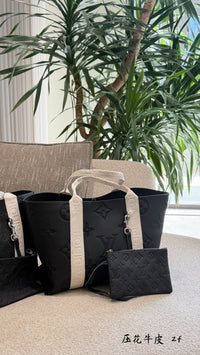Embossed Monogram Tote Bag