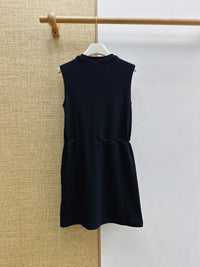 Sleeveless Check Shoulder Jersey Dress
