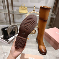 Leather Knee High Riding Boots