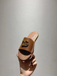 Nappa Leather Espadrille Sliders