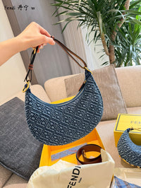 Denim Moon Bag
