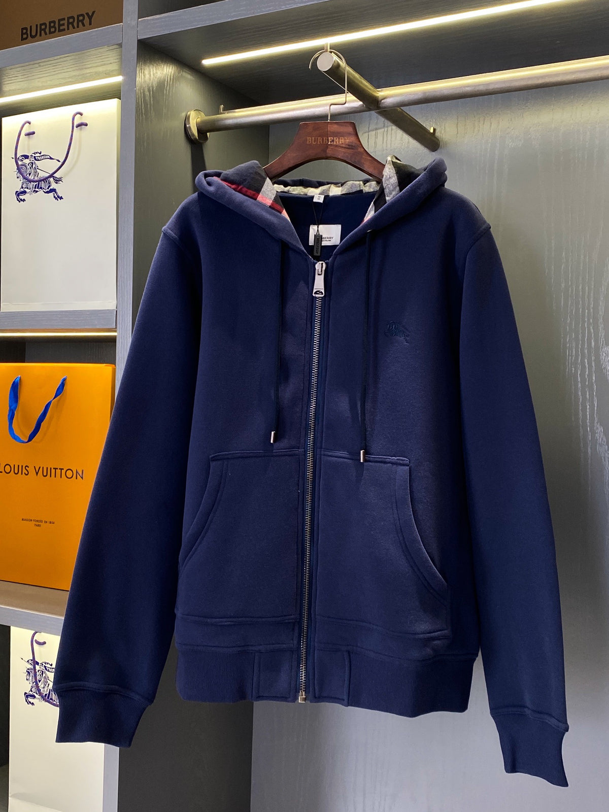 Check Zip Hoodie