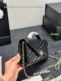 26X Chevron Top Handle Flap Bag