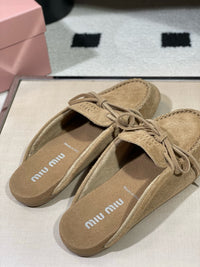 Suede Deck Mules