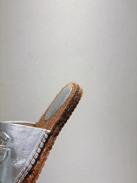Nappa Leather Espadrille Sliders